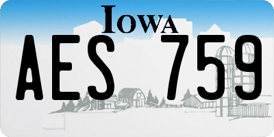 IA license plate AES759