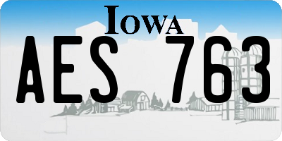IA license plate AES763