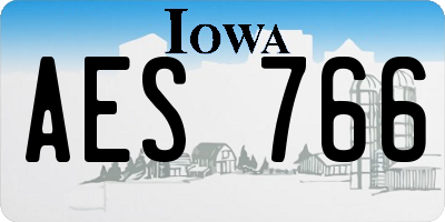 IA license plate AES766