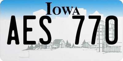 IA license plate AES770