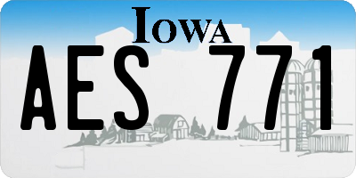 IA license plate AES771