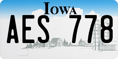 IA license plate AES778