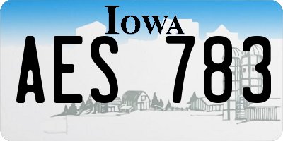 IA license plate AES783