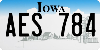 IA license plate AES784