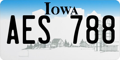 IA license plate AES788