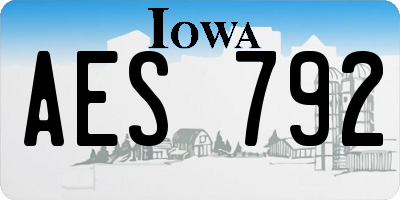 IA license plate AES792
