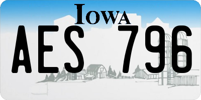 IA license plate AES796