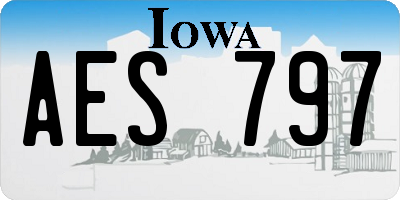 IA license plate AES797