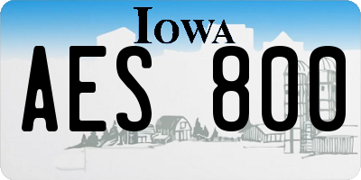 IA license plate AES800