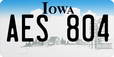 IA license plate AES804