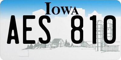 IA license plate AES810
