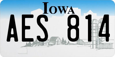 IA license plate AES814