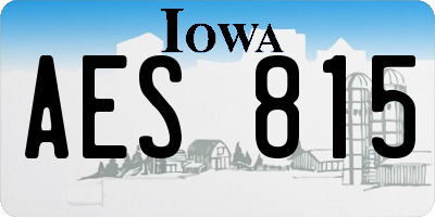 IA license plate AES815