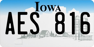 IA license plate AES816