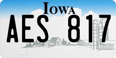 IA license plate AES817