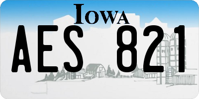 IA license plate AES821