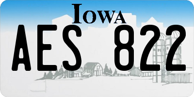 IA license plate AES822