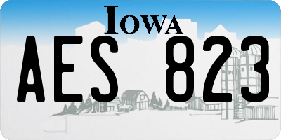 IA license plate AES823