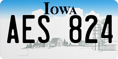 IA license plate AES824