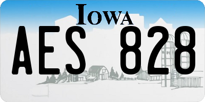 IA license plate AES828