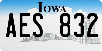 IA license plate AES832