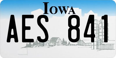 IA license plate AES841