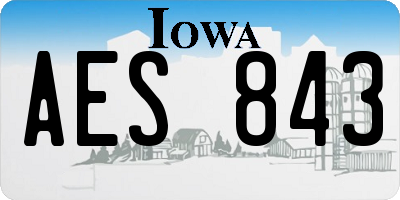 IA license plate AES843