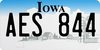 IA license plate AES844