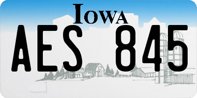 IA license plate AES845