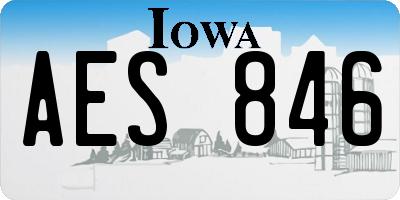 IA license plate AES846