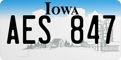 IA license plate AES847