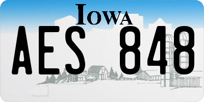 IA license plate AES848