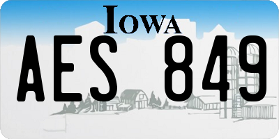 IA license plate AES849