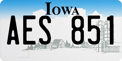 IA license plate AES851