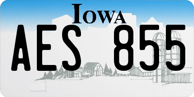 IA license plate AES855