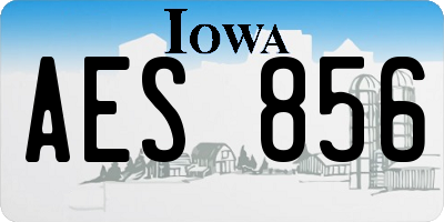 IA license plate AES856