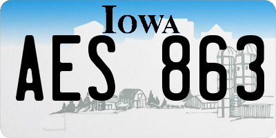 IA license plate AES863