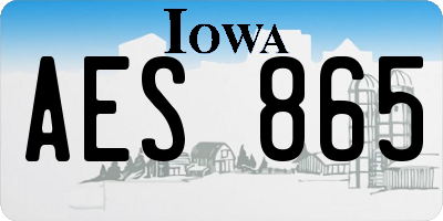 IA license plate AES865