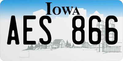 IA license plate AES866