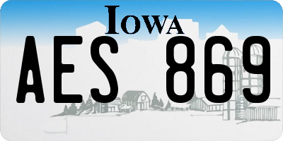 IA license plate AES869