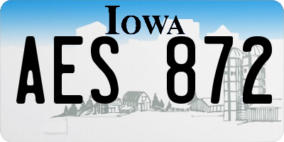 IA license plate AES872