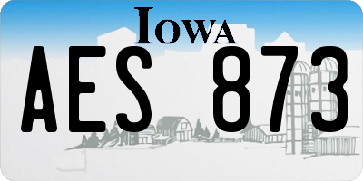 IA license plate AES873