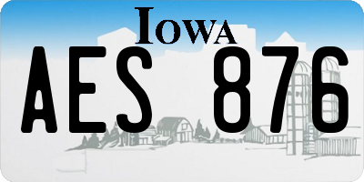 IA license plate AES876