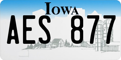 IA license plate AES877