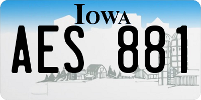 IA license plate AES881