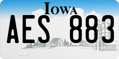 IA license plate AES883