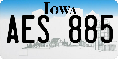 IA license plate AES885