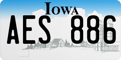 IA license plate AES886