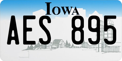 IA license plate AES895