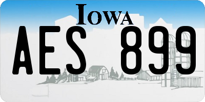IA license plate AES899